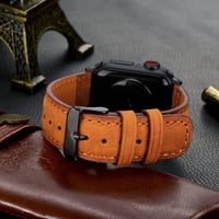 Apple Watch bőrszíj 45/44/42mm - Barna, Ultra/SE kompatibilis 6