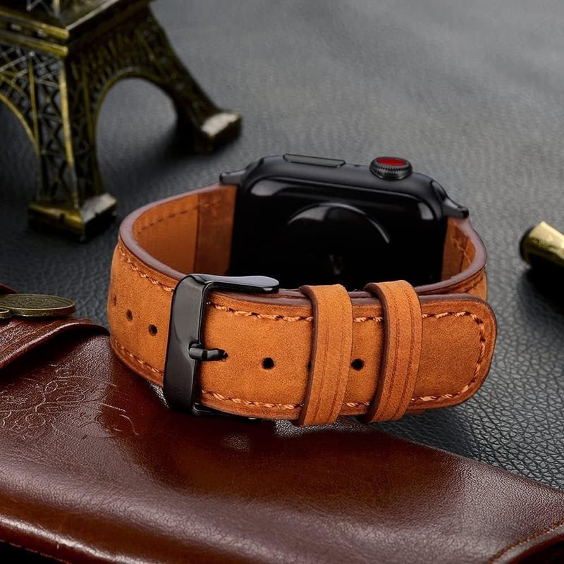 Apple Watch bőrszíj 45/44/42mm - Barna, Ultra/SE kompatibilis