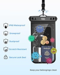 YOSH vízálló telefontok XXL méretű készülékekhez, 9"-ig, kártyatartóval - iPhone 15 Pro Max, Samsung S24 Ultra kompatibilis 6