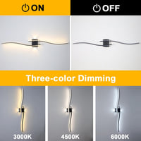 minifair 100 cm Fekete LED Fali Lámpa - Szabályozható Fényerejű Modern Akril Világítás Kiegészítő Fényforrással Nappaliba, Folyosóra, Lépcső 4