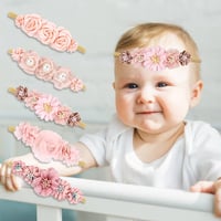 5 db Cinaci virágos hajpánt babáknak és kislányoknak - puha nylon fejdísz 2