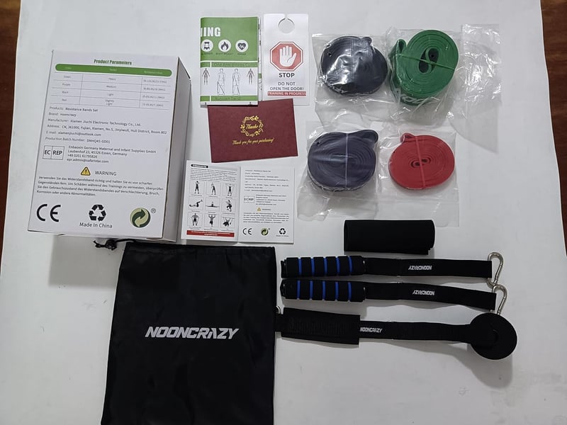 nooncrazy Ellenállásos Szalagok Ajtóhorgony és Fogantyúkkal Edzéshez - Multi-coloured