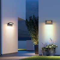 KUKAK Kültéri-Beltéri LED Fali Lámpa 22W - IP65 Vízálló, 3000K Meleg Fehér, 350° Forgatható Panel, Alumínium, Fekete, Kerthez, Teraszhoz 15