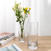 Kristálytiszta hengeres üvegváza 25 cm, esküvői és otthoni dekorációhoz 3