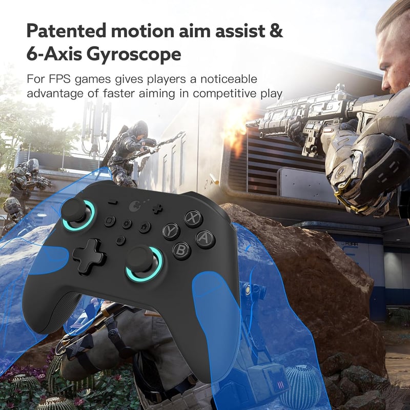 GuliKit KK3 Max Bluetooth Kontroller Nintendo Switch/OLED-hez, Hall Effekt Joystick, Mágneses Vibráció, Cserélhető Paddlek, Hyperlink Adapte