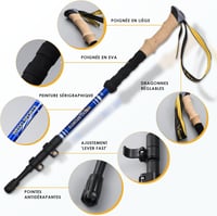 Wedo 3 részes alumínium túrabot 65-135cm, Nordic walking és Camino túrákhoz 5