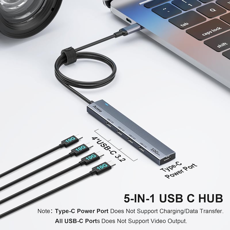 Aceele USB 3.0 Hub 4 portos, MacBook/iMac/Windows laptop kompatibilis, 1,2m kábel