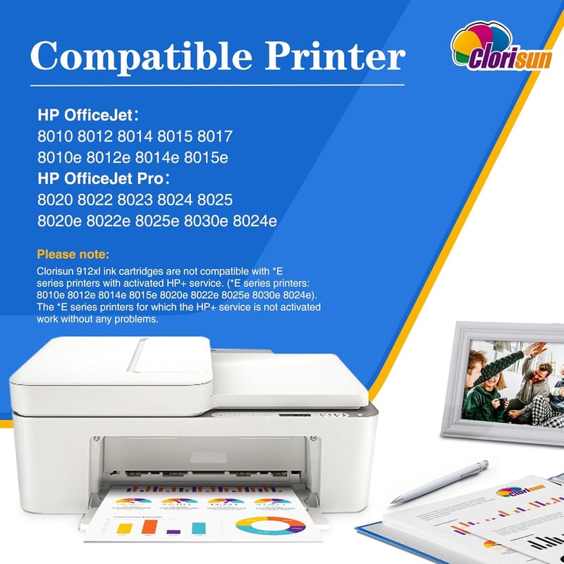 HP 912XL kompatibilis tintapatron szett OfficeJet Pro 8022/8024e/8025e nyomtatókhoz (5 szín, új chip)