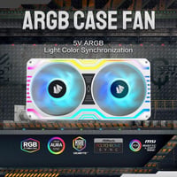 AsiaHorse 120mm-es ARGB PWM PC ventilátor, csendes működés (2db) 5