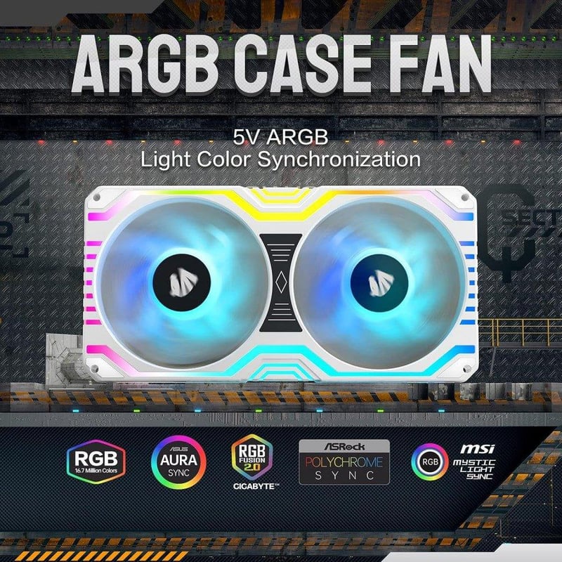 AsiaHorse 120mm-es ARGB PWM PC ventilátor, csendes működés (2db)