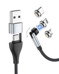 KUULAA 6 az 1-ben mágneses töltőkábel, 360°-os, USB-C/A, 2m, gyorstöltés 1