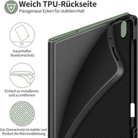 HOLIMET iPad Air 11/10,9" Tok M3/M2/6/5/4 Generációhoz (2025-2020) - Zöld Bőr Védőtok Ceruzatartóval, Automatikus Alvás/Ébresztés, Állvány F 7