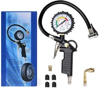 URAQT Digitális Nyomásmérő 220 PSI Gumiabroncs Inflálóval és Szelepcsere Szerszámmal 7