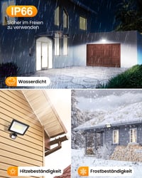 MEIKEE 35W LED Reflektor Mozgásérzékelővel - 3440LM, 6500K Hideg Fehér, IP66 Vízálló, 10 Fényerőszint, Távirányítóval - Kerthez, Garázshoz,  4