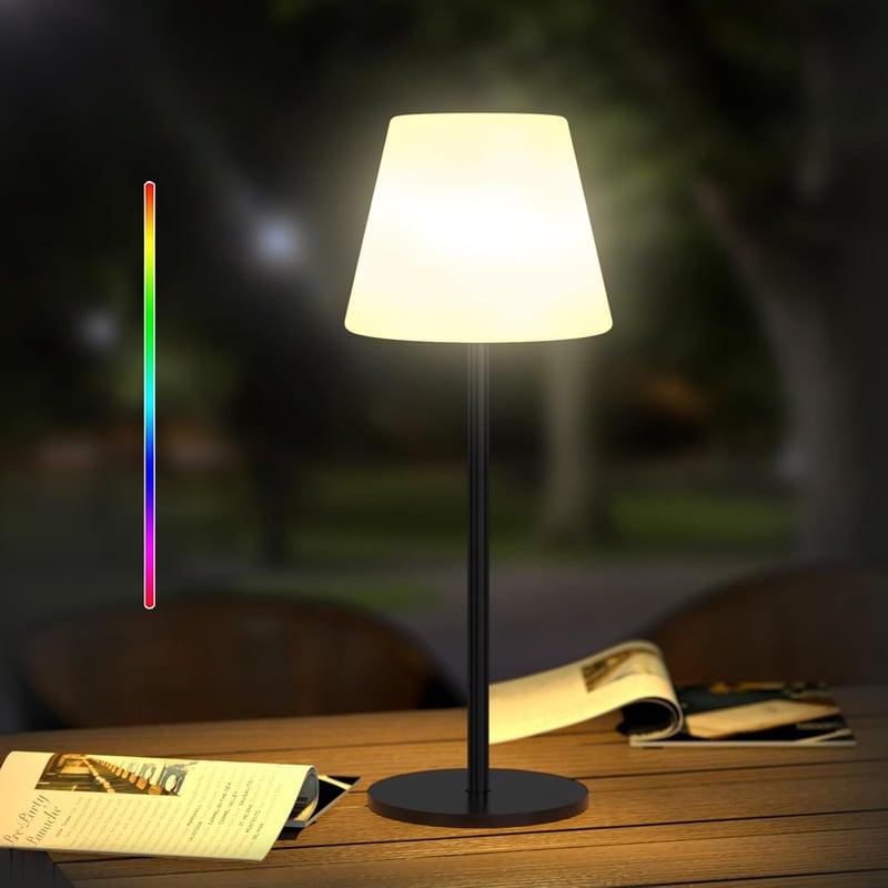 Hordozható LED asztali lámpa - Kültéri, vízálló, RGB színváltós, akkus Ecvivk éjjeli fény