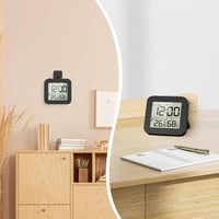 Sharplace Digitális Fürdőszobai Óra Hőmérővel és Páratartalom Mérővel - Black 9