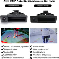 BMW E39 E60 E70 E82 E90 170°-os AHD 720P tolatókamera kofferraumgriffbe integrálva 2