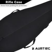 AUMTISC Taktikai Fegyvertáska 112/122/132 cm - Puska Tok Párnázott Nylon Anyagból, Vállpánttal és Kiegészítő Zsebekkel, Vadászathoz 3