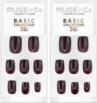 MUSE & Co Jade Fekete Ragasztható Műköröm Szett - 36 db Közepes Hosszúságú 1