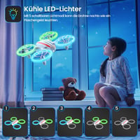 DEERC D23 Mini Drón Gyerekeknek - RC Quadcopter LED Világítással, 2 Akkumulátorral, Teljes Propellervédelemmel, 3D Flip Funkcióval, Kezdőkne 2