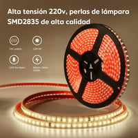 pcning LED Szalag 10m - 230V Fehér Kültéri Világítás, IP67 Vízálló, Öntapadós, Kapcsolóval, Nagy Fényerejű, Közvetlen Csatlakozású Dekoráció 5