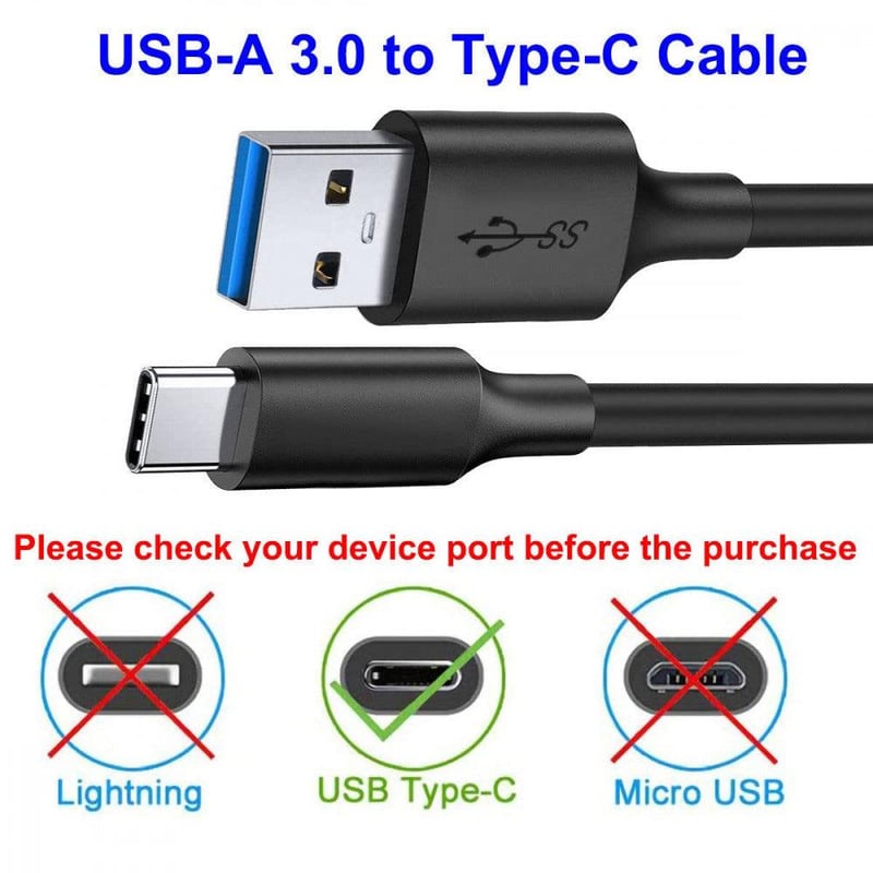 UNIDOPRO 3 méteres USB 3.0 - Type C gyorstöltő kábel Samsung, Huawei készülékekhez