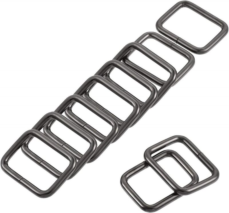 Fekete Fémgyűrű Készlet Táskákhoz - 15db, 25x20mm