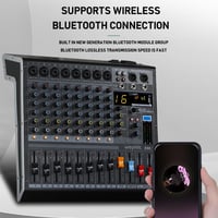 Weymic E-Series 8 csatornás professzionális keverőpult DJ-knek, stúdiófelvételhez, karaokéhoz - USB, XLR, 48V fantomtáp, Bluetooth 2