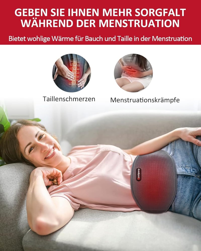 ComfyTemp vezeték nélküli vibromaszázsos derékfűtő öv, 3 fokozatú, 5000mAh akkus