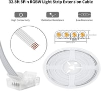 Aroidful 5 darabos RGB LED szalag csatlakozó és 10m kábel készlet 7