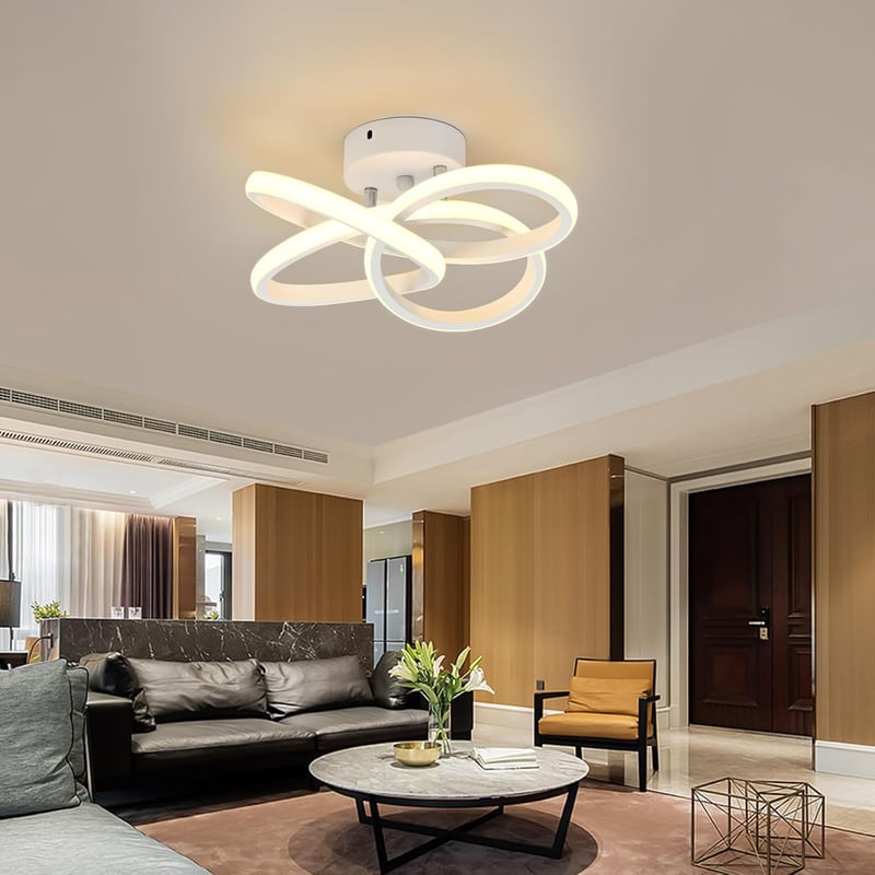 KUKAK 36W LED Mennyezeti Lámpa - Kerek Fehér Modern Minimál Dizájn, 3000K Meleg Fény, 3900lm, Fürdőszobába, Konyhába, Hálóba, Előszobába