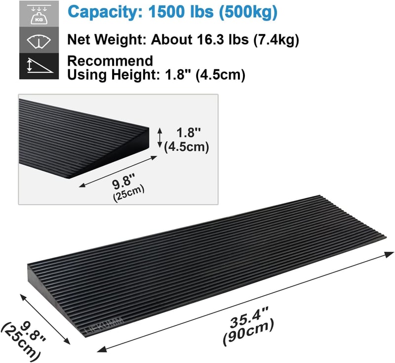 Gumírozott kerekesszék rámpa 90 cm, csúszásmentes, 500 kg teherbírású - LIEKUMM