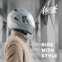 Westt Felnyitható Bukósisak ECE-R 22.06 Tanúsítvánnyal -  M Méret Integrált Motorkerékpár Sisak Napszemüveggel és Állvédővel, Matt Szürke,  7