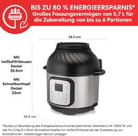 Instant Pot Duo Crisp 11-in-1 Elektromos Multifunkciós Főzőedény 5,7L - Kukta, Airfryer, Lassú Főző, Gőzölő, Aszaló, Grillező és Sütő Funkci 6