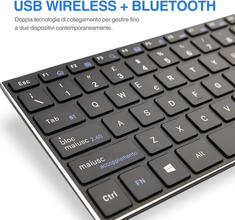 Rii Mini i22S Vezeték Nélküli + Bluetooth Billentyűzet Érintőpaddal - Smart TV, TV Box, Tablet, Okostelefon, Konzol, PC, Fire TV Kompatibili