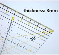 BYOU Átlátszó Akril Foltvarró Sablon 30x15 cm, Dupla Színes Rácsozással 2