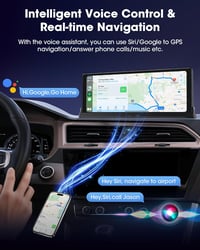 Jansite 10,26" Érintőképernyős CarPlay Android Autós Kijelző Állvánnyal - GPS Navigáció, Tolatókamera, Siri/Google Asszisztens, Vezeték Nélk 4