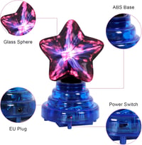 Comely 4W Csillag Alakú Plazmagömb - Érintés és Hangvezérelt USB Plazmalámpa Piros Fénnyel, 11x10x17 cm, Hálószobába, Nappaliba 7
