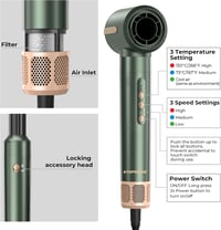 Atopskins 7 az 1-ben Ionos Hajformázó Készlet - 11000 RPM Hajszárító Kefe, Meleglevegős Hajformázó, Kétirányú Göndörítő, Egyenesítő Kefe, 3  6