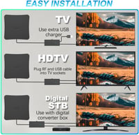 FxindX 280 mérföldes hatótávolságú digitális beltéri TV antenna 4K és 1080p adásokhoz 2