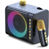 Hordozható Bluetooth Karaoke Rendszer 2 Vezeték Nélküli Mikrofonnal, 7 LED Fénnyel 1