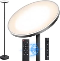 OUTON LED Állólámpa 30W - Folyamatosan Szabályozható Fényerő, 3 Színhőmérséklet, Távirányító, Érintésvezérlés, USB Töltőport, Modern Dizájn 1