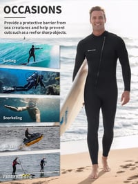 Owntop 3/2mm-es férfi neoprén búvárruha, elöl cipzáros, XL-es méret, fekete 6