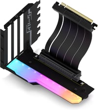 EZDIY-FAB Függőleges GPU Tartó 4.0 Riser Kábellel, ARGB Világítással, 115mm Hosszú, 90 Fokos Csatlakozóval, Teljes PCIe Slotokhoz, Fekete 1