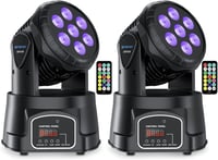 BETOPPER 2db RGBW LED mozgófejes partyfény távirányítóval, DMX és hangvezérléssel 1