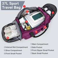 Nike Sporttáska 37L - Cipőtartós, Vízálló Rekeszes Utazótáska, Lila 3