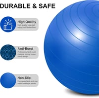 Flintronic 65cm-es kék fitneszlabda - Pilates, terhestorna, ülőlabda, egyensúlyozás (pumpával, használati útmutatóval) 4