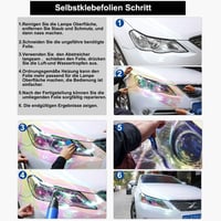 YAOBLUESEA Univerzális Autófólia 200x40cm - Fekete PVC Fényszórófólia, Vízálló, UV-Védő, Hőálló, Karcolásmentes Autómatrica Lámpákhoz 6