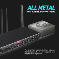 D Debra Audio AU800 Pro UHF 8 csatornás vezeték nélküli mikrofon rendszer, 4 kézi mikrofon és 4 testcsipesz, fém vevőegység karaokéhoz, rend 4