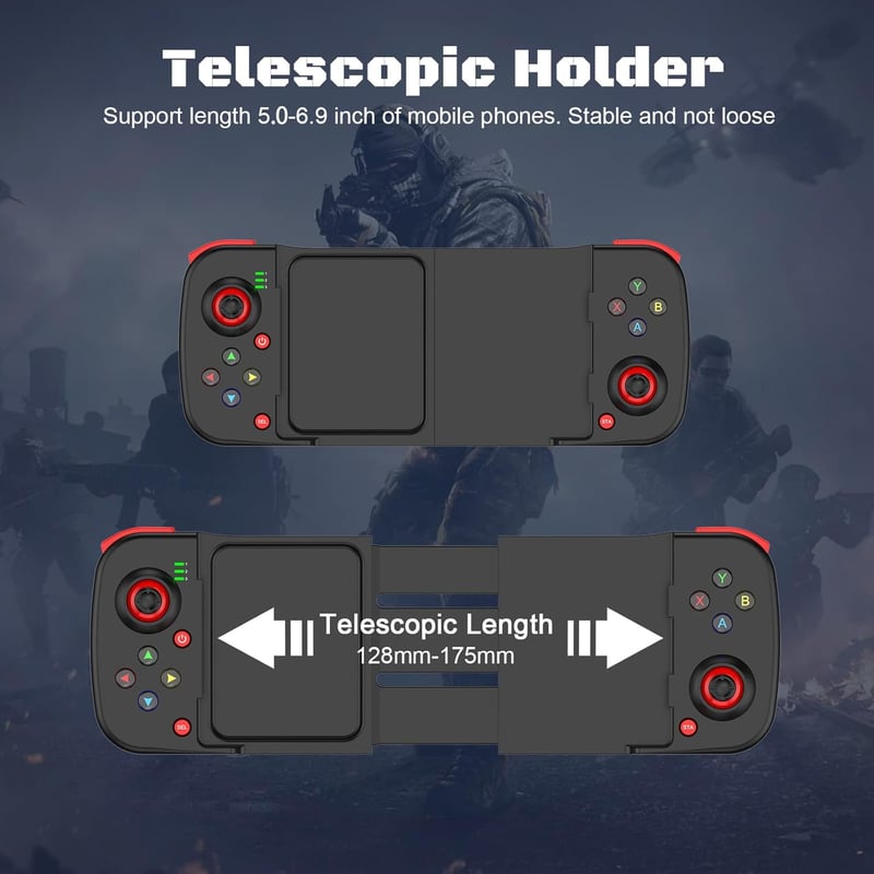 MFi Bluetooth Játékvezérlő iPhone és Android Készülékekhez - Megadream Vezeték Nélküli Gamepad (Fekete)